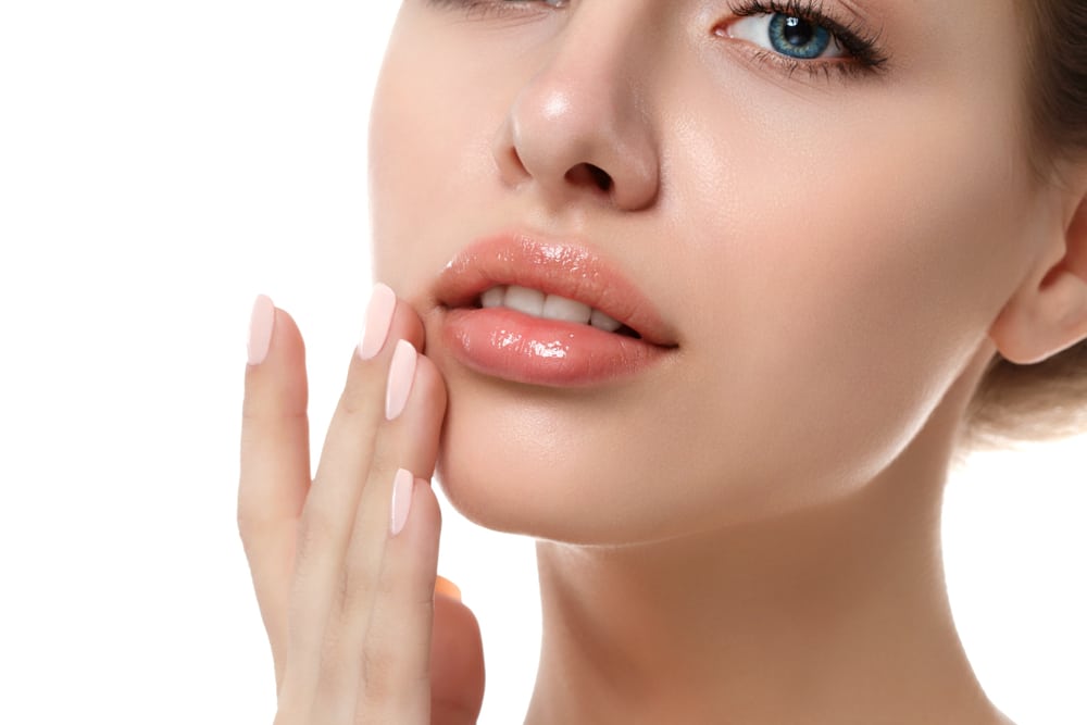 Woman with nice, plump lips from lip filler in Henderson, NV